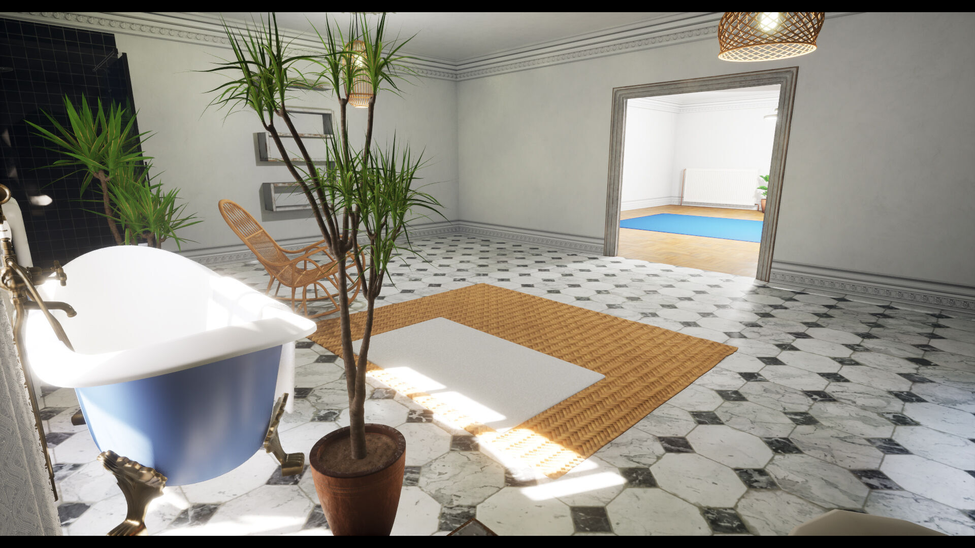 Modular Modern Apartment and Props Low-poly 3D model_15