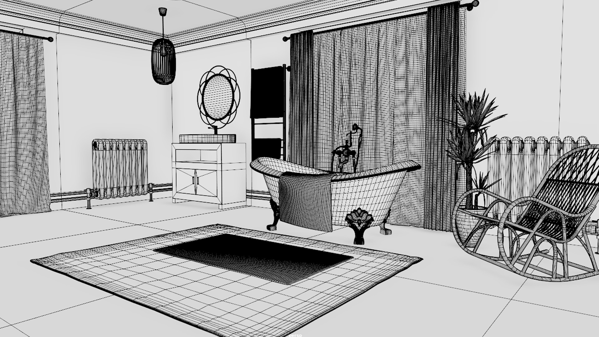 Modular Modern Apartment and Props Low-poly 3D model_30