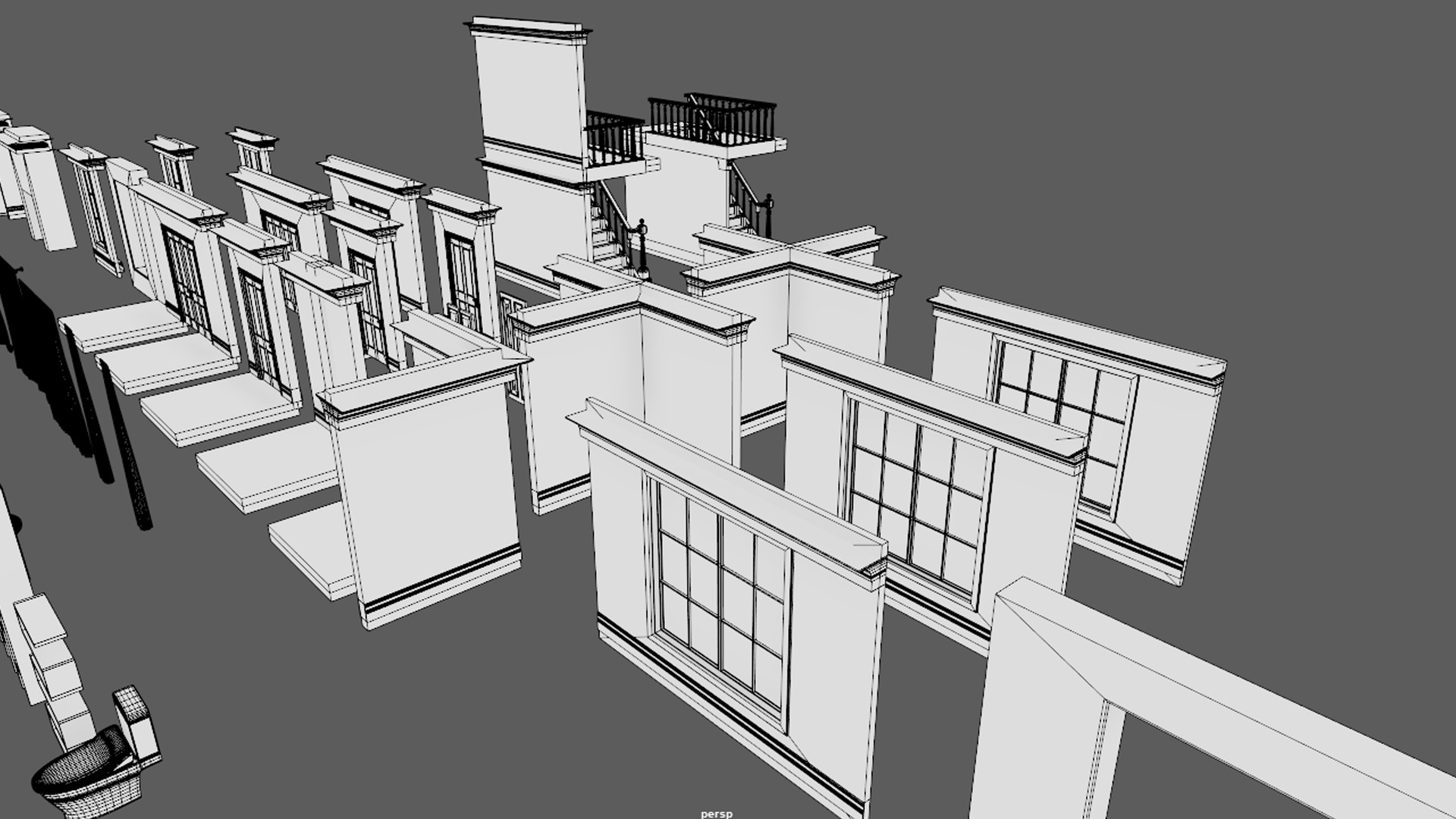 Modular Modern Apartment and Props Low-poly 3D model_20