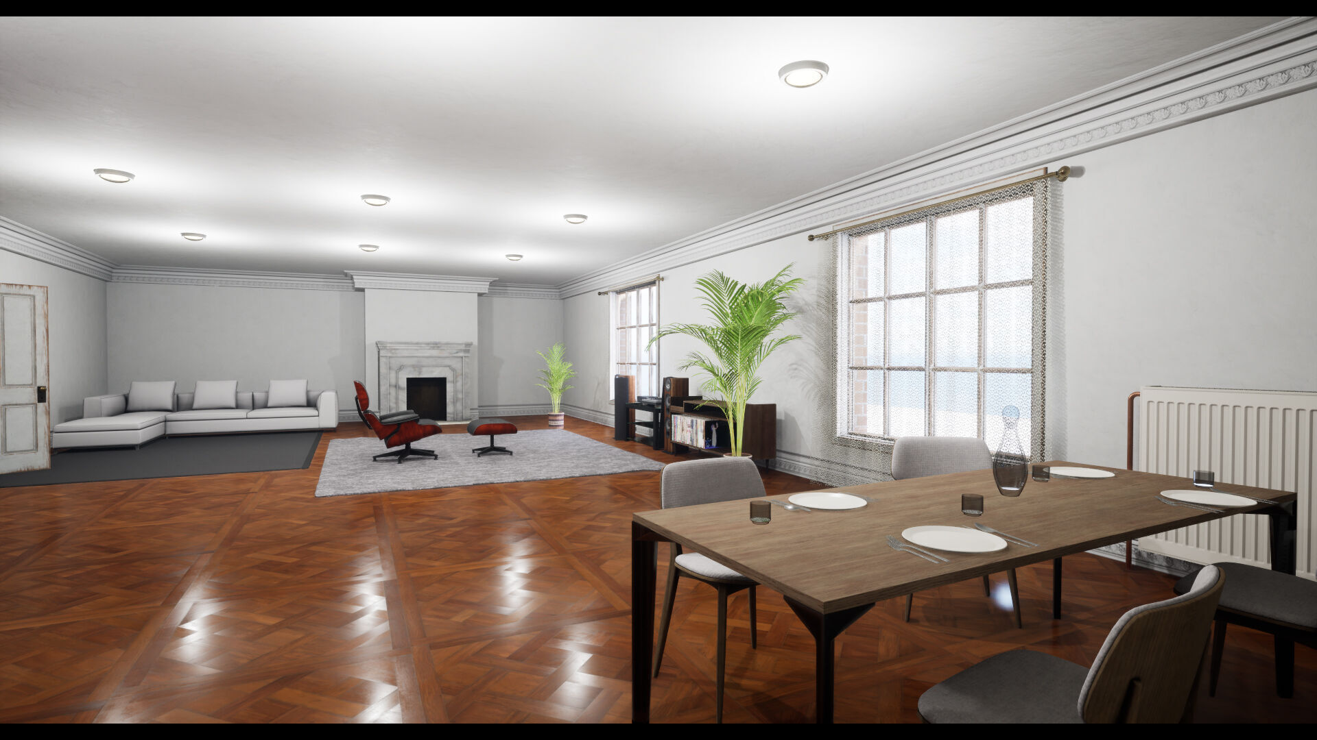 Modular Modern Apartment and Props Low-poly 3D model_3