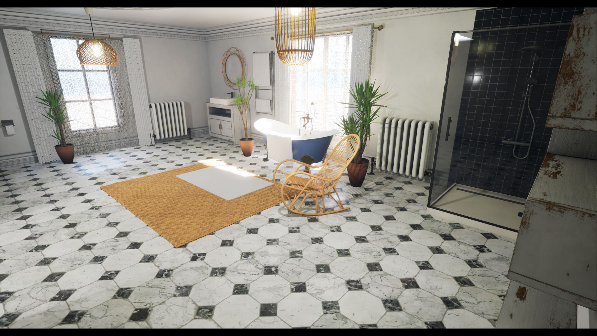 Modular Modern Apartment and Props Low-poly 3D model_16