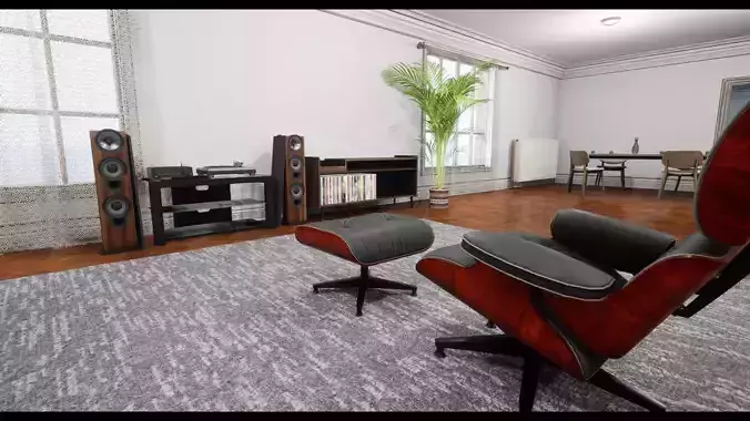Modular Modern Apartment and Props Low-poly 3D model
