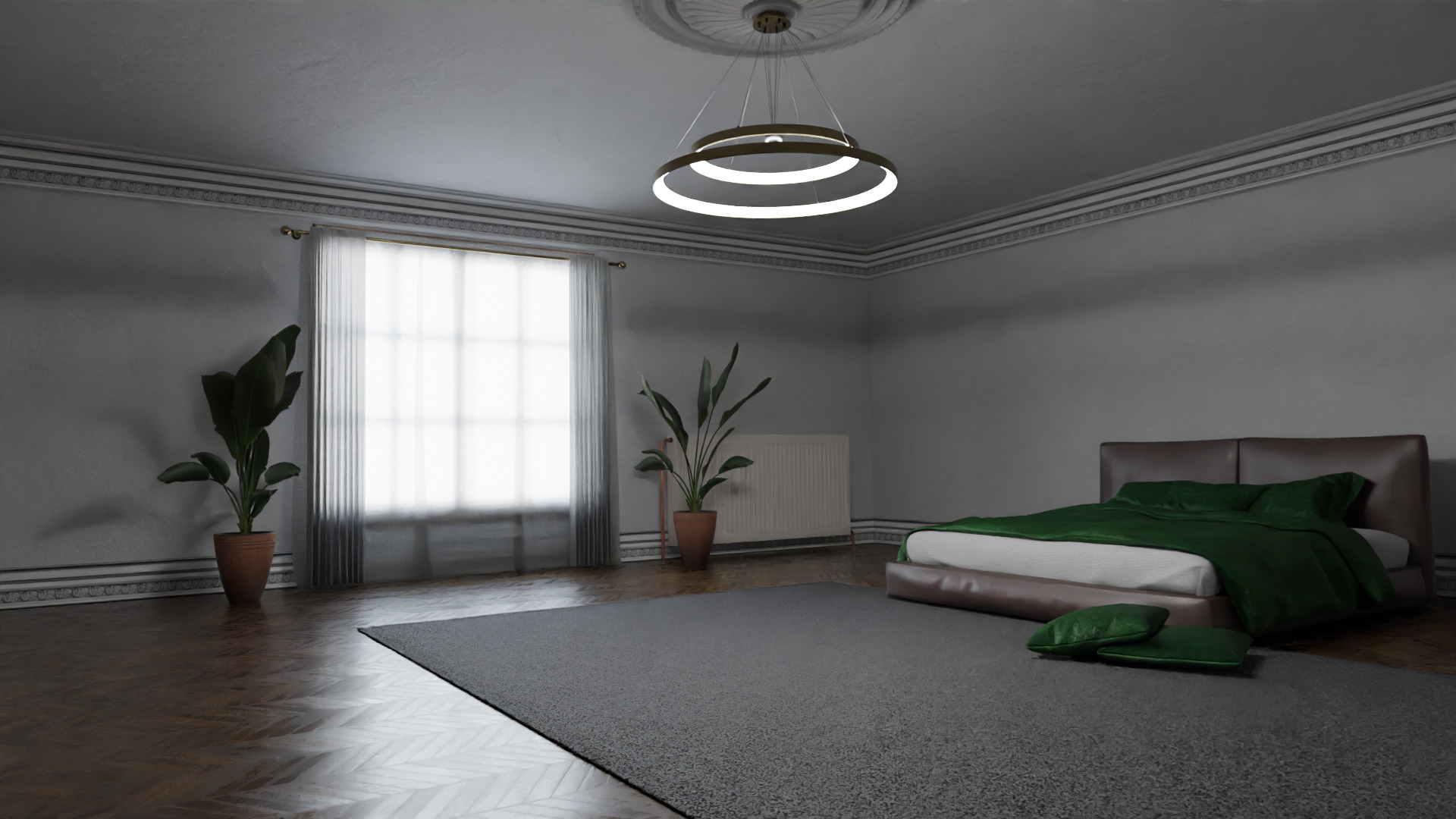 Modular Modern Apartment and Props Low-poly 3D model_25