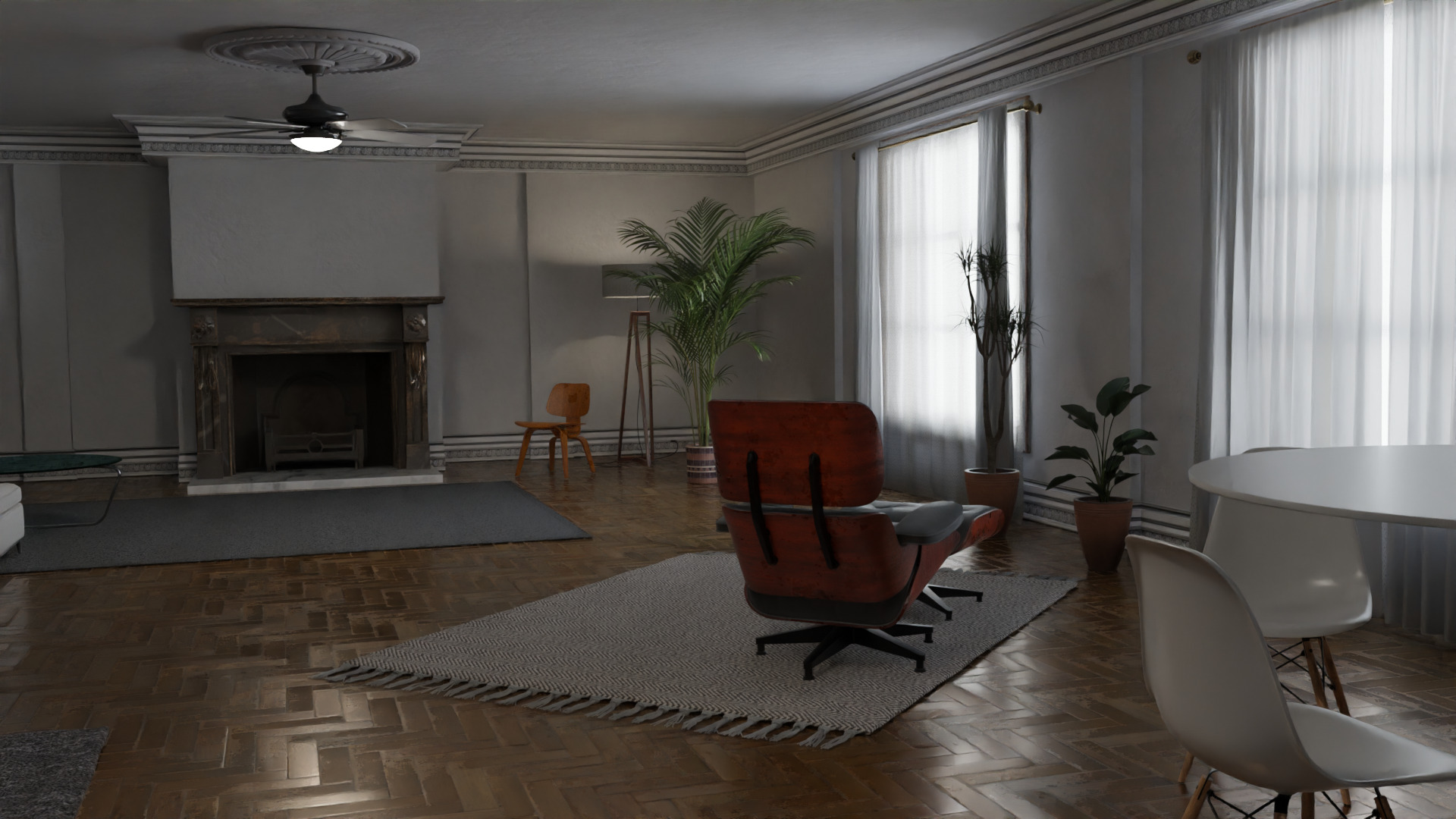 Modular Modern Apartment and Props Low-poly 3D model_22