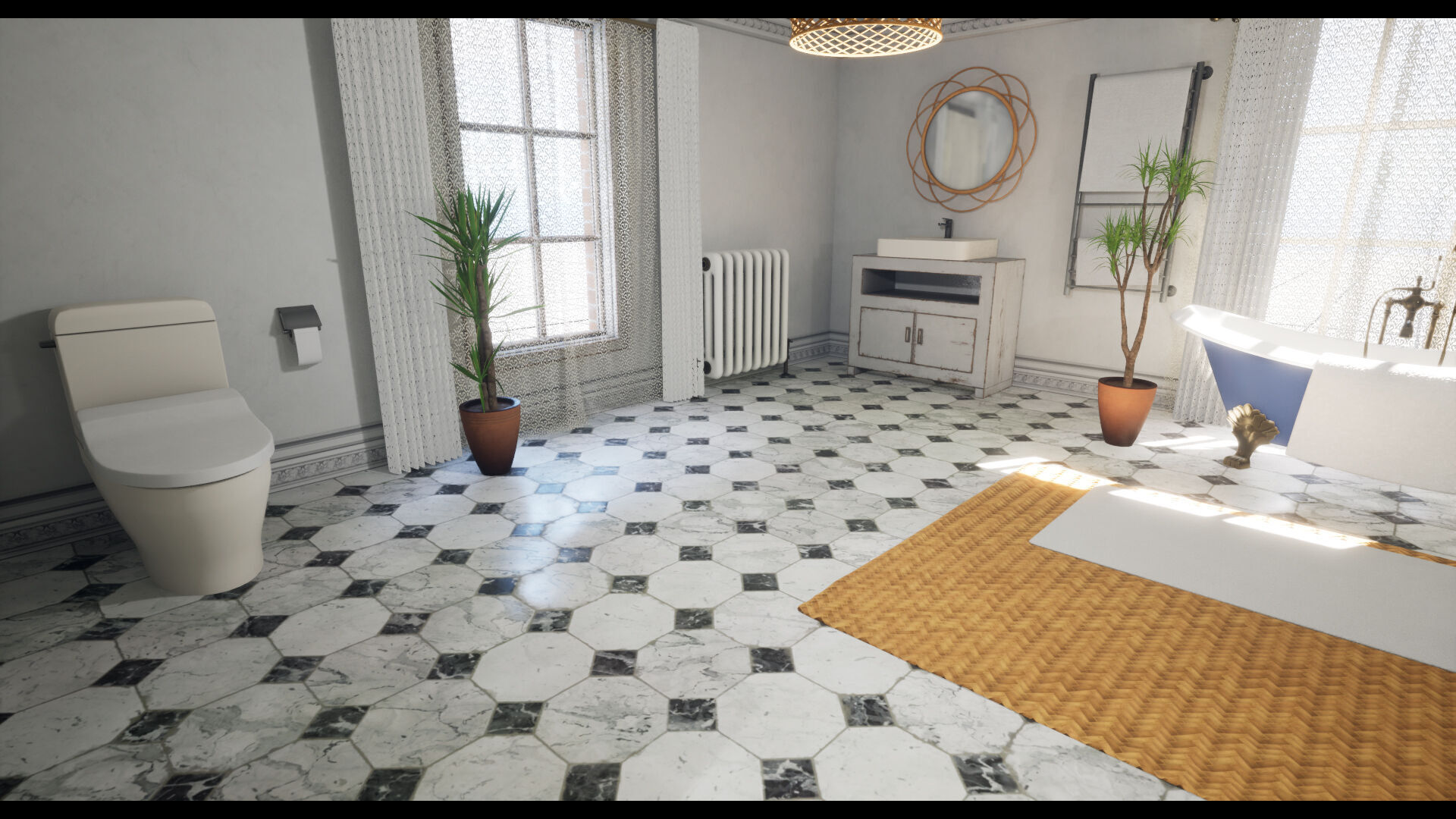 Modular Modern Apartment and Props Low-poly 3D model_17