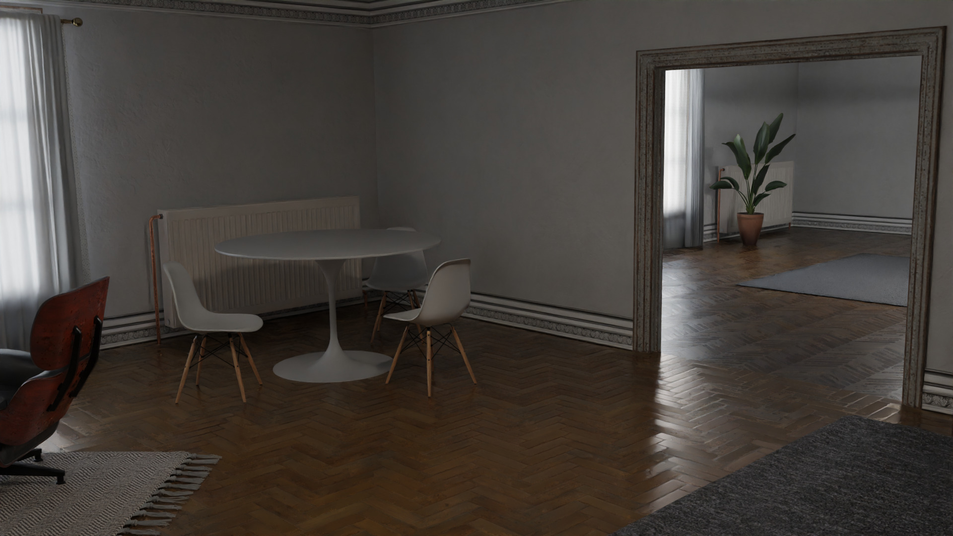 Modular Modern Apartment and Props Low-poly 3D model_21