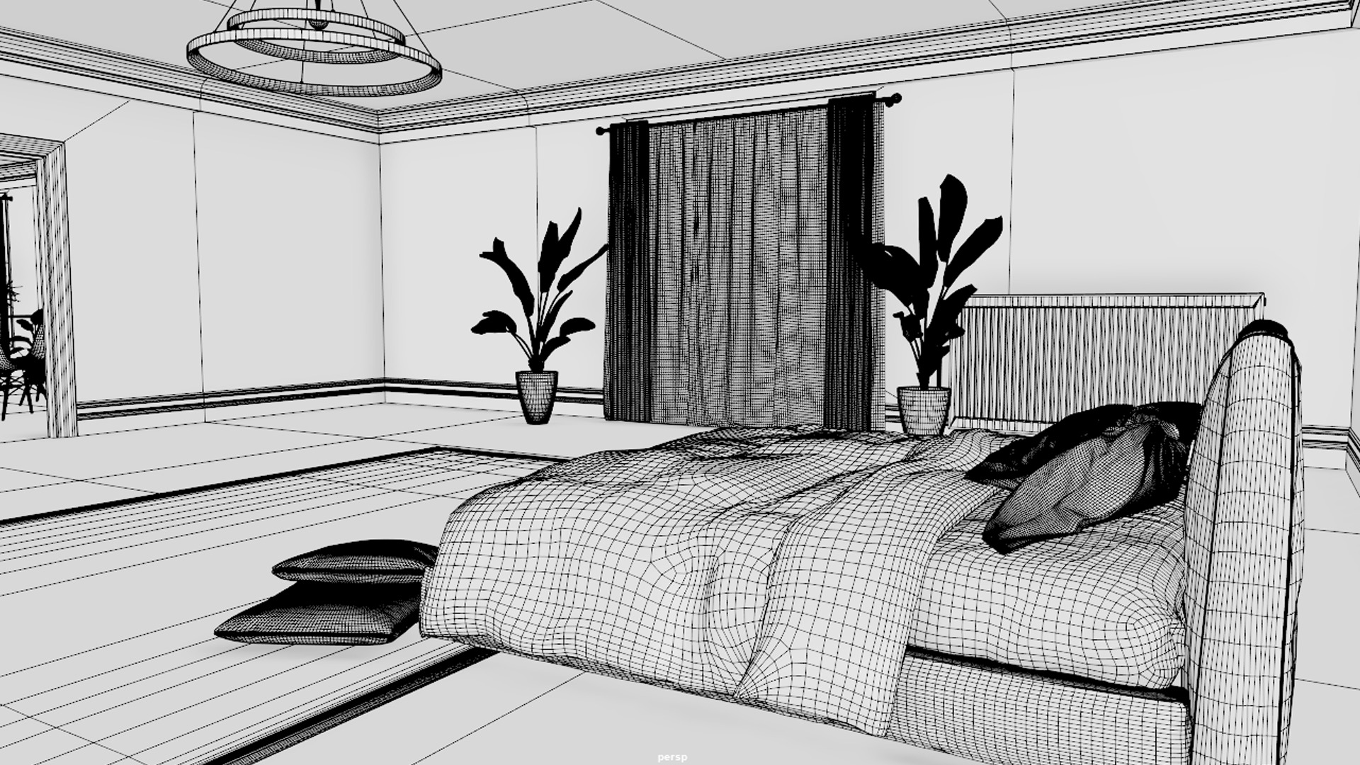 Modular Modern Apartment and Props Low-poly 3D model_32