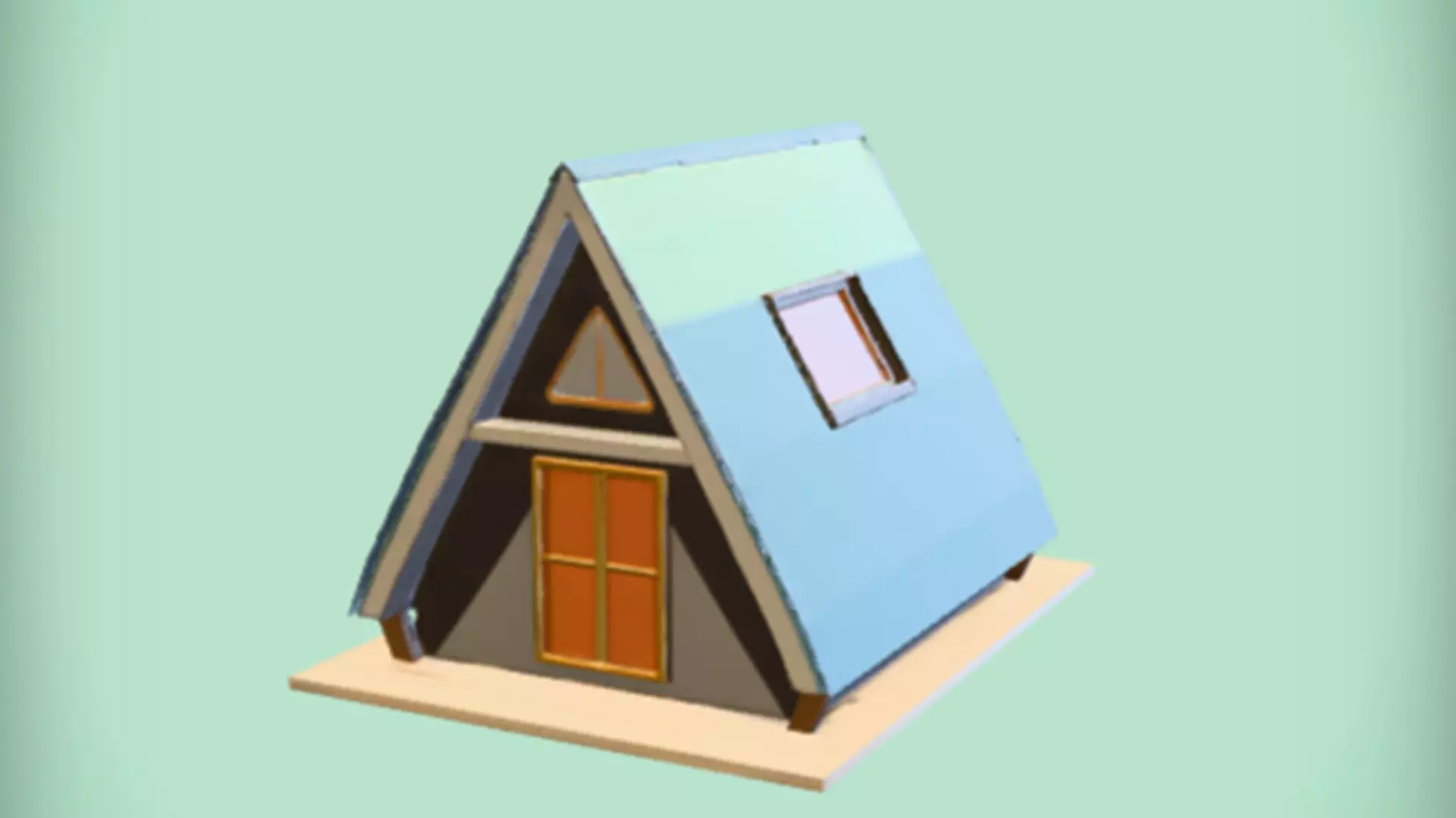 small A frame house model 3D model_0