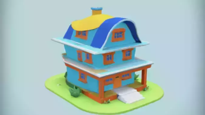colorful cartoon house 3D model