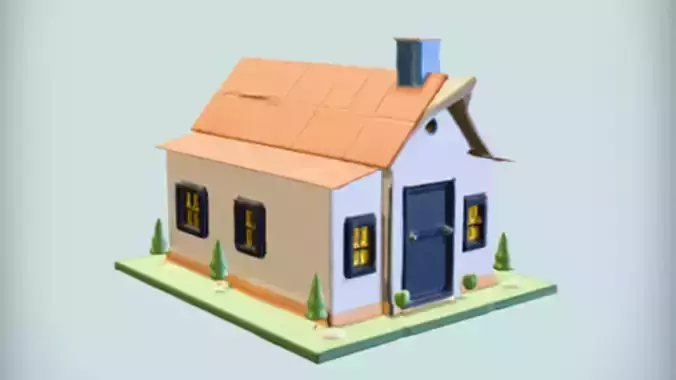 small cartoonish house