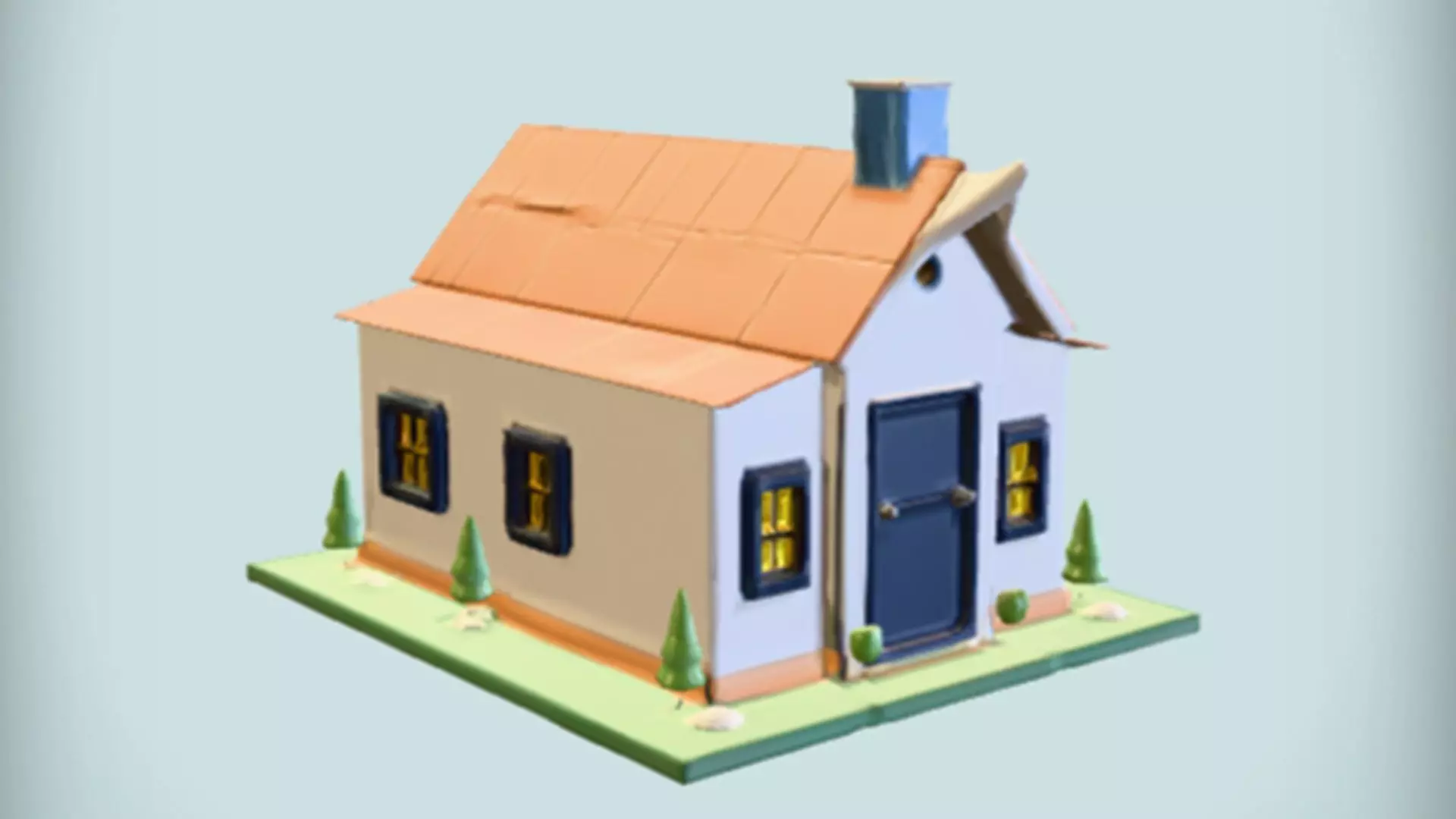 small cartoonish house 3D model_0