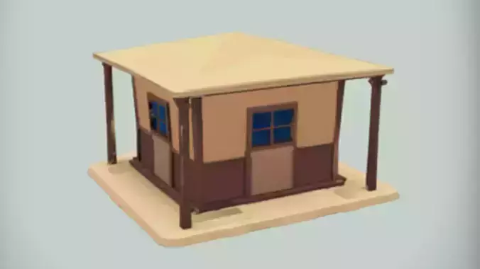 simple house with slanted roof