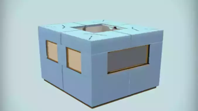 futuristic cube room model