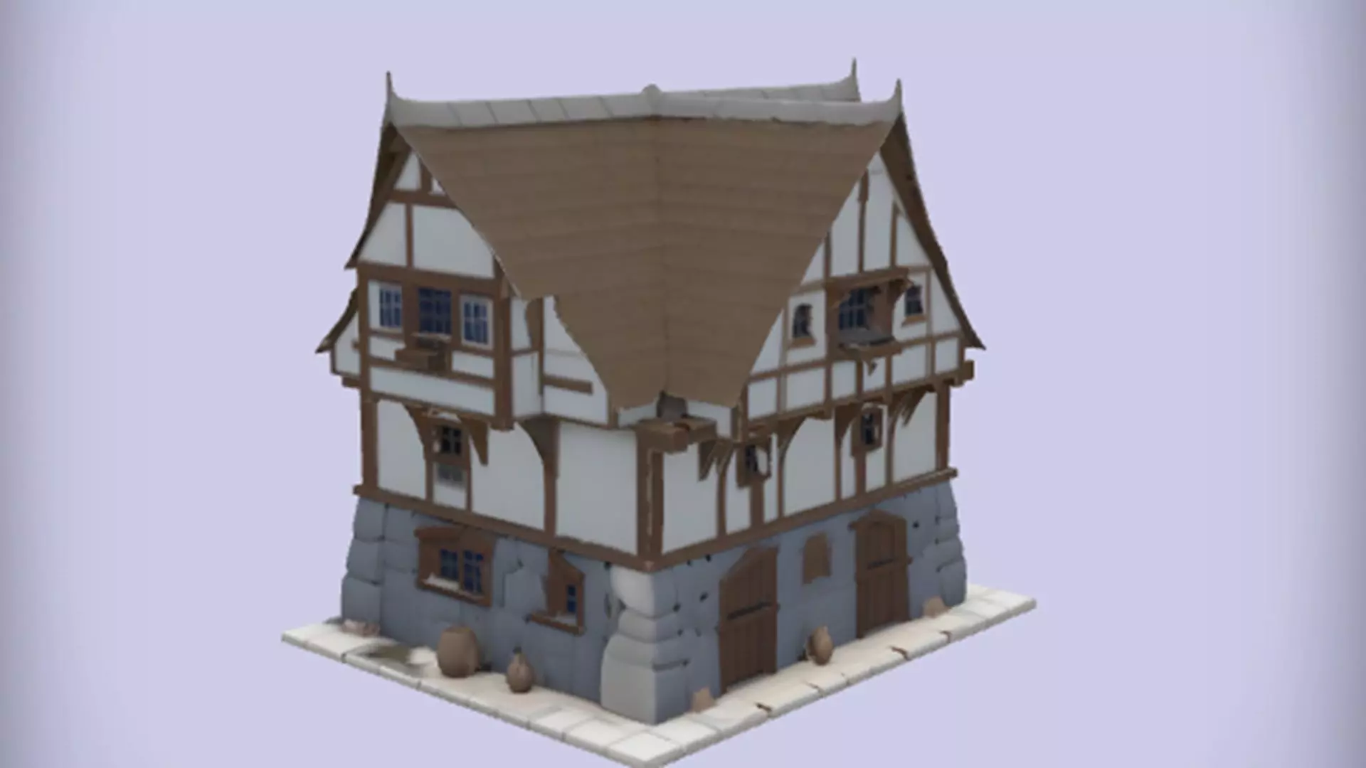 medieval style house 3D model_0