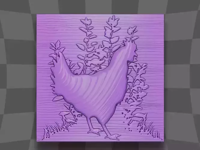 Chicken in bush deco 3D print model