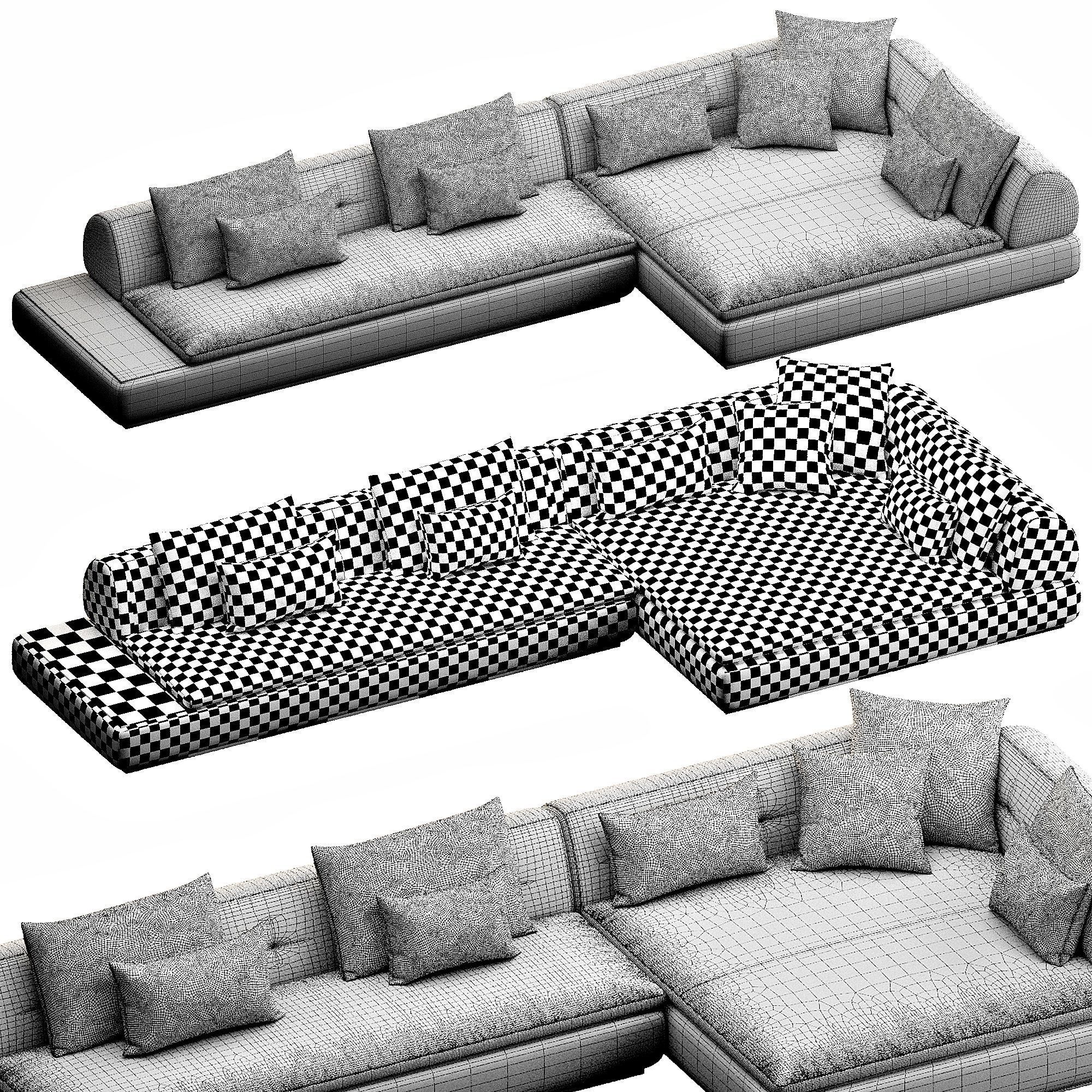 Supermoon Sofaset 3D model_7