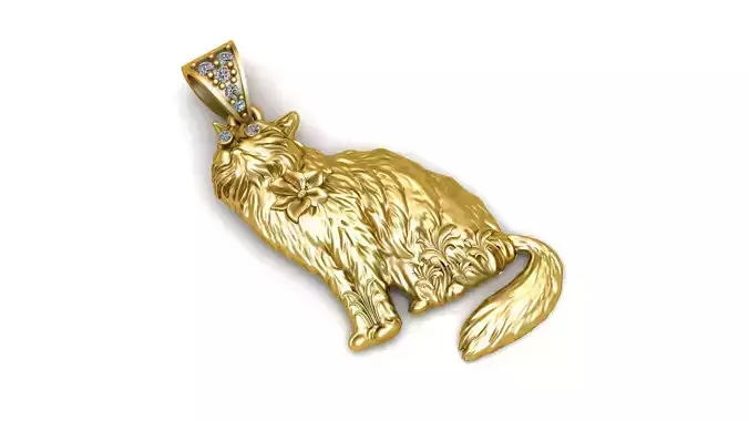 CAT ANIMAL PENDANT 3D PRINTABLE MODEL