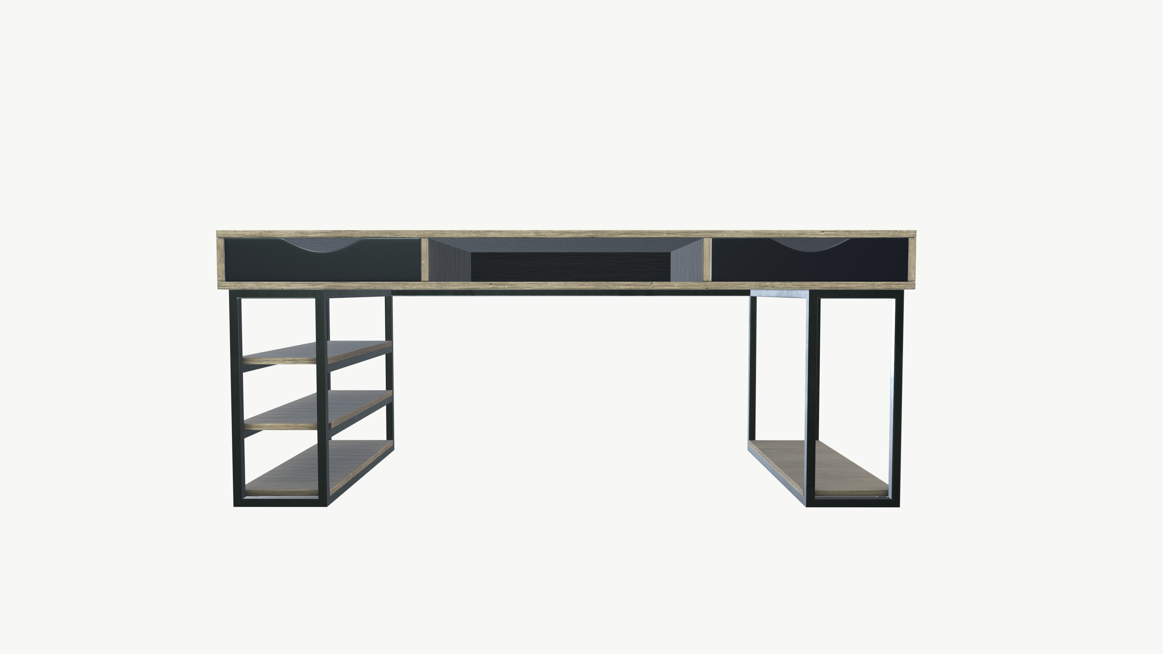 Industrial Table Low-poly 3D model_4