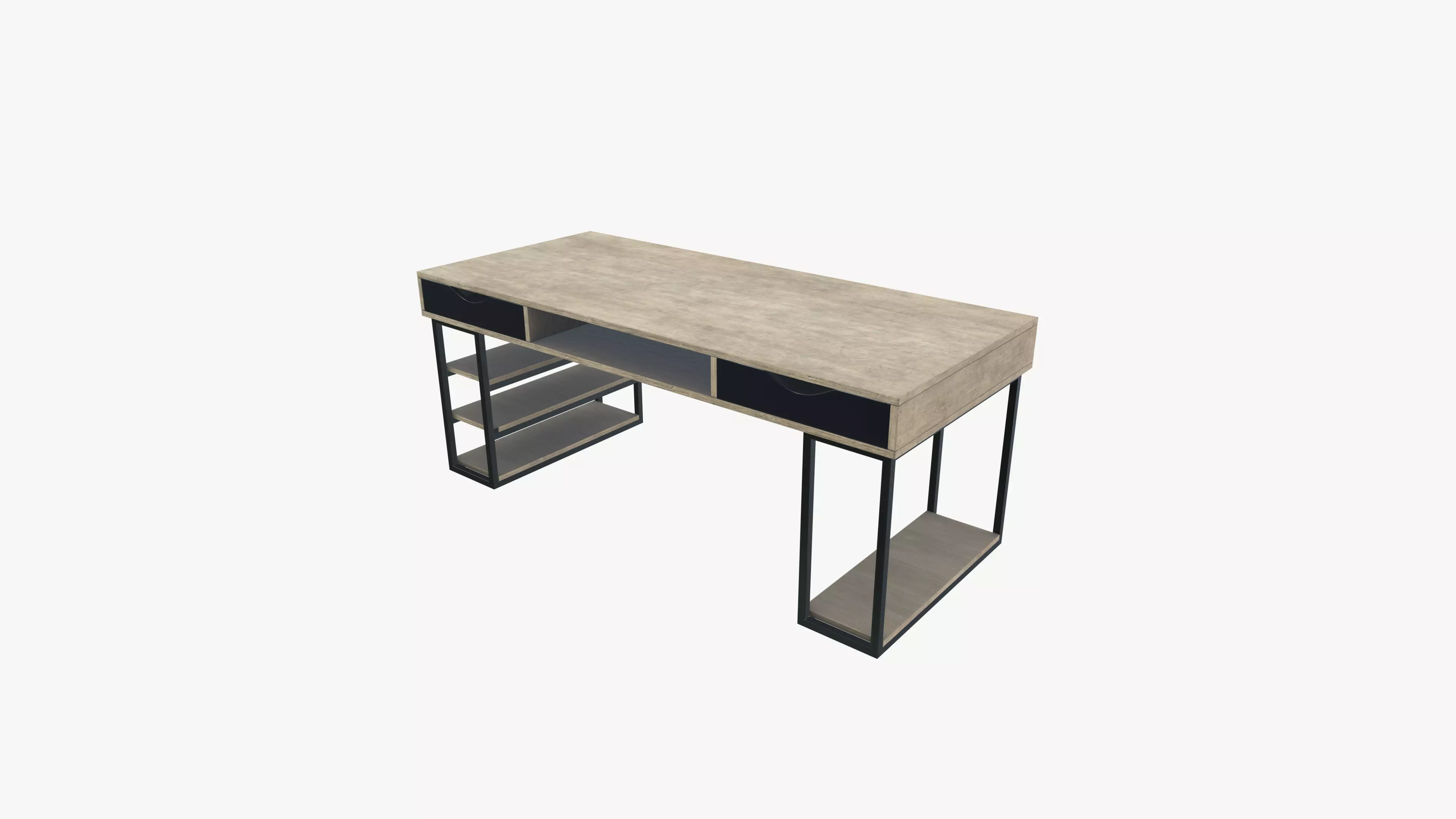 Industrial Table Low-poly 3D model_0
