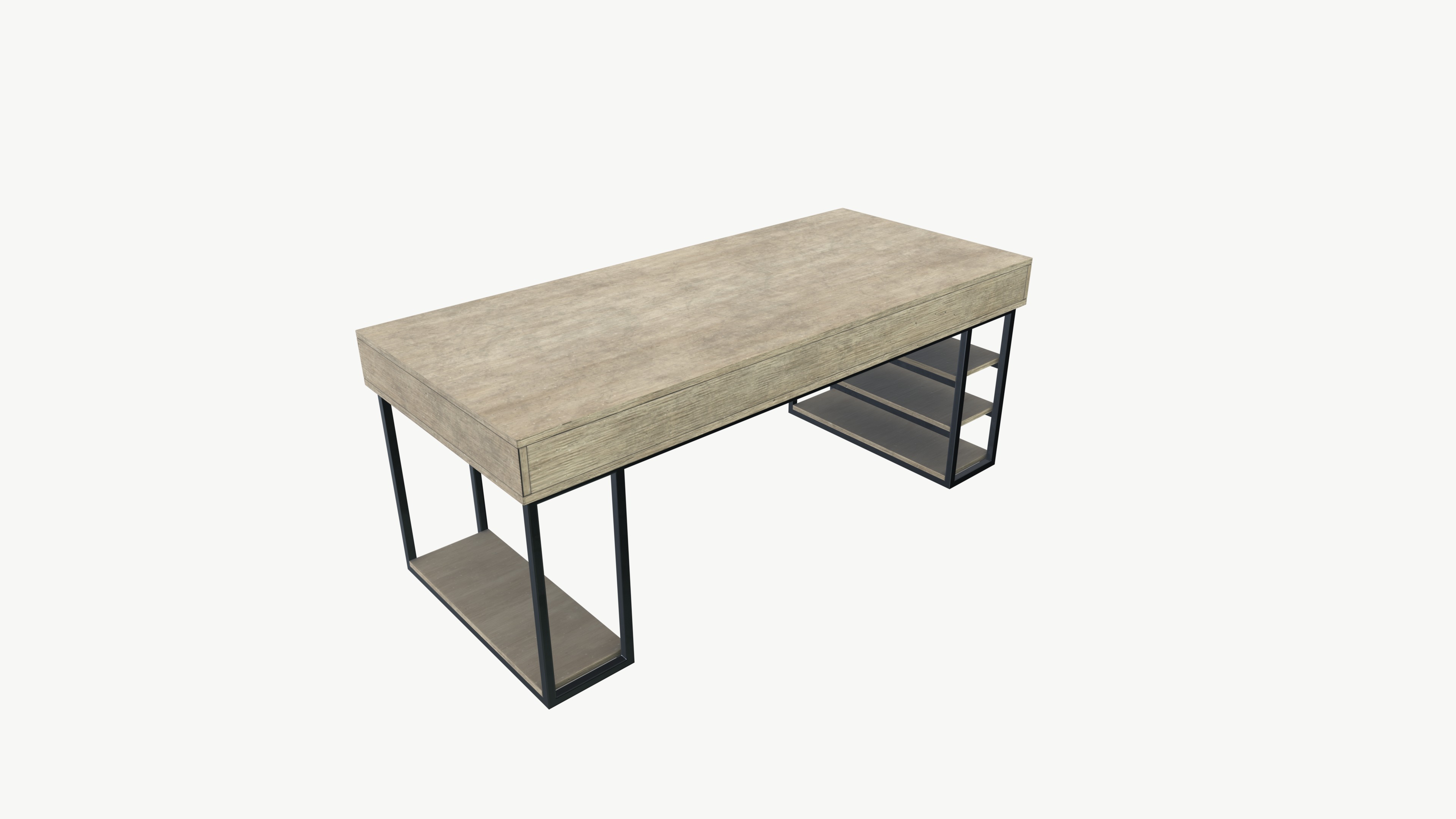 Industrial Table Low-poly 3D model_8