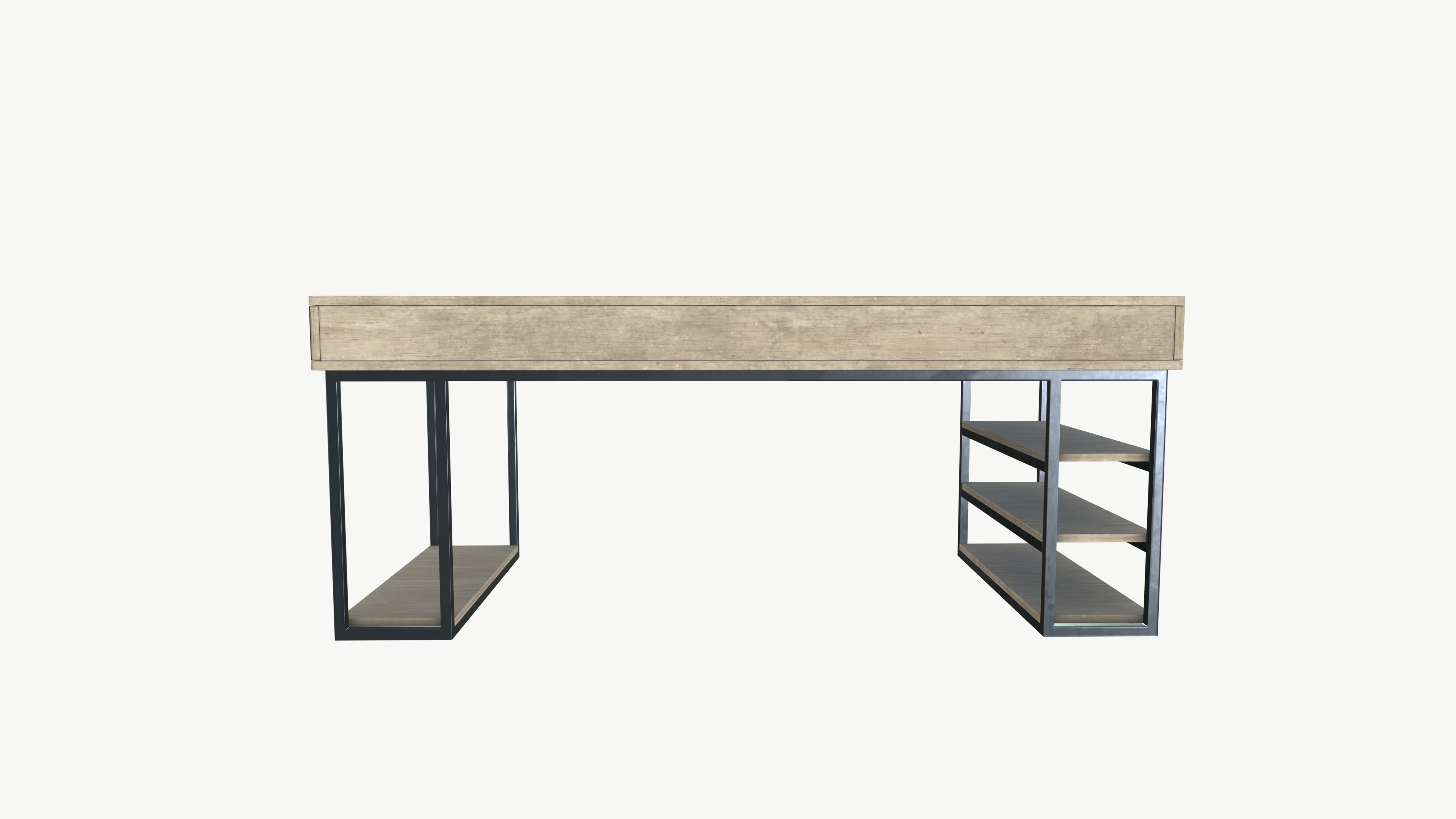 Industrial Table Low-poly 3D model_5