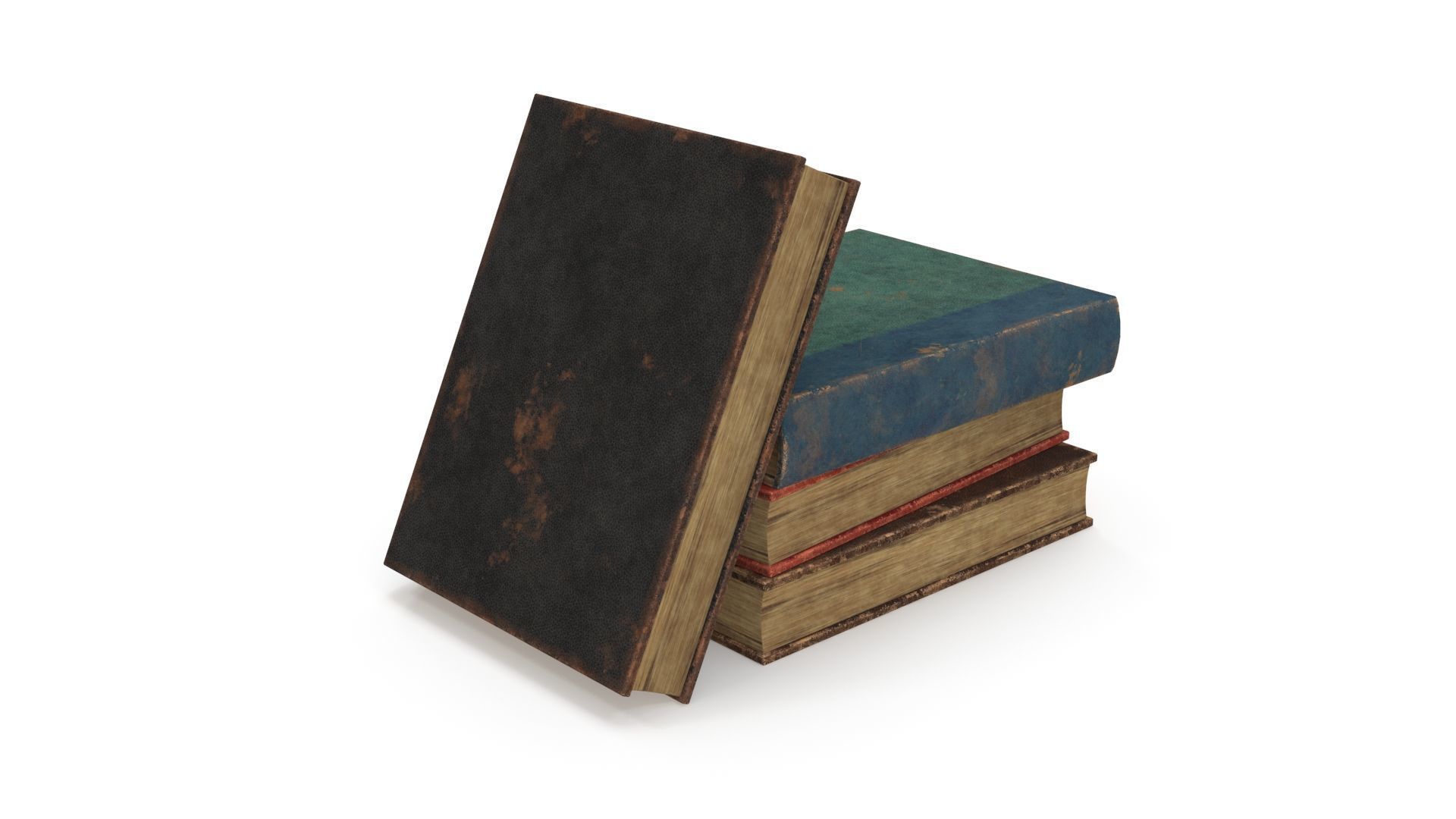 Old books Low-poly 3D model_2