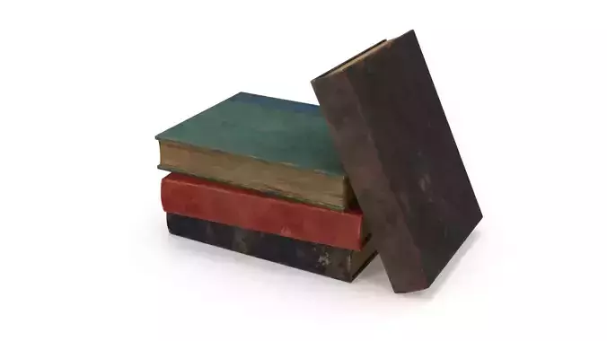 Old books Low-poly 3D model
