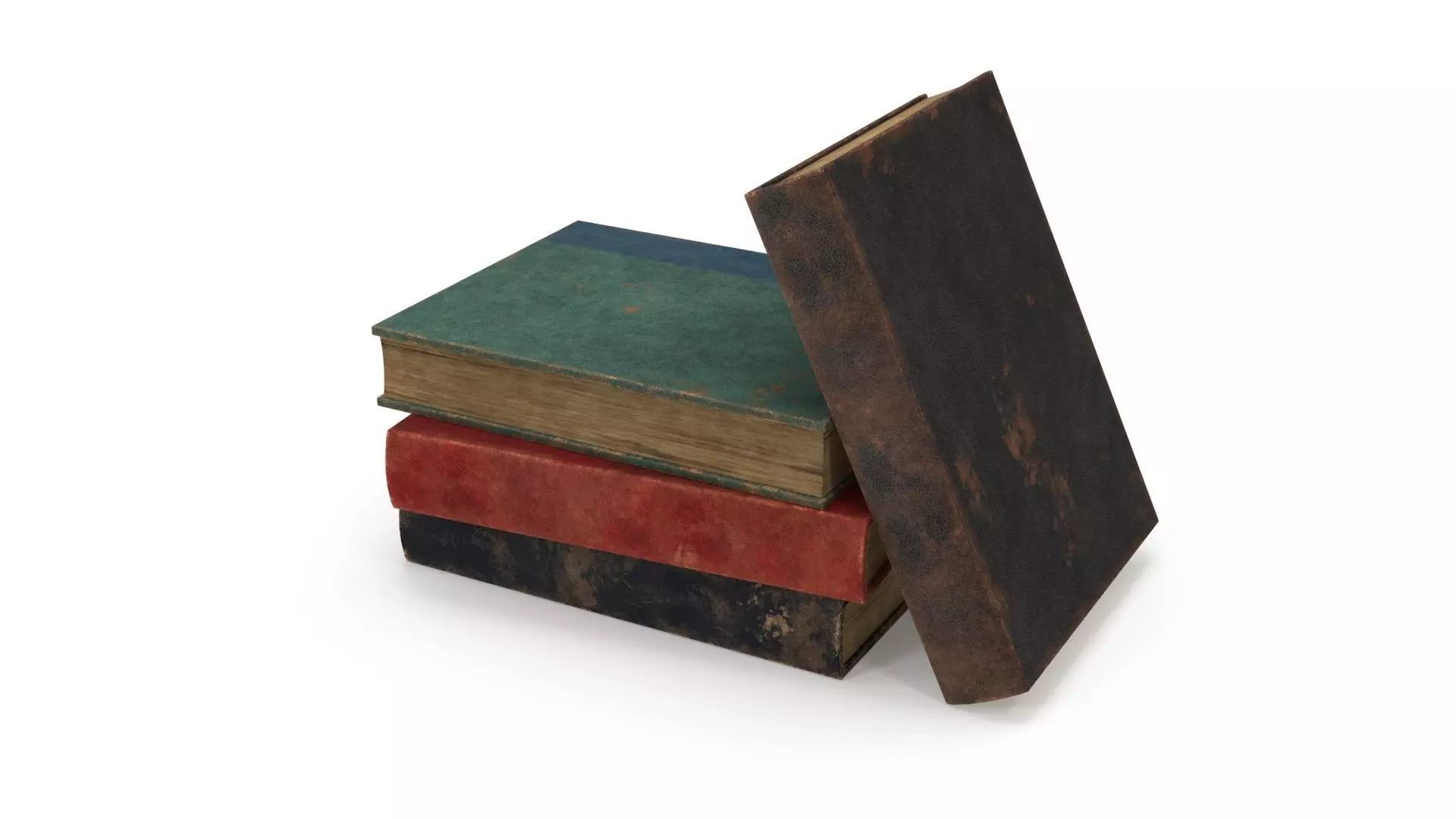 Old books Low-poly 3D model_0