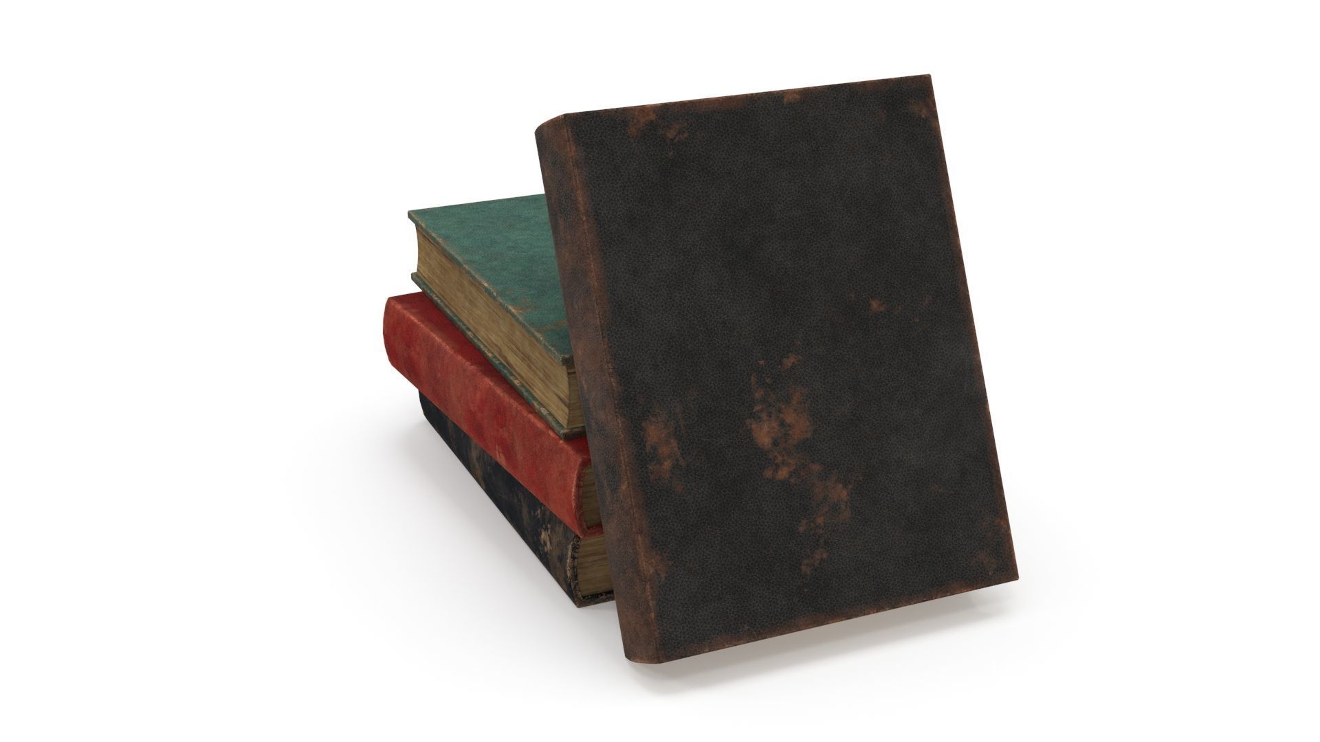 Old books Low-poly 3D model_1