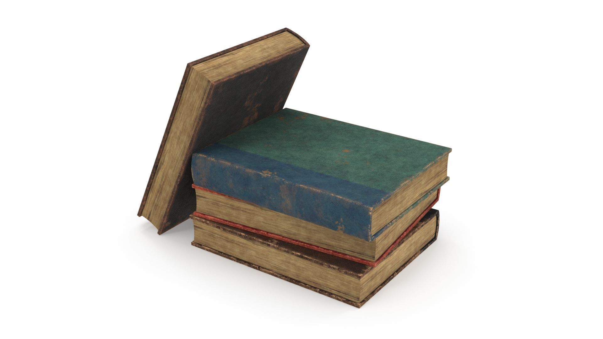 Old books Low-poly 3D model_3