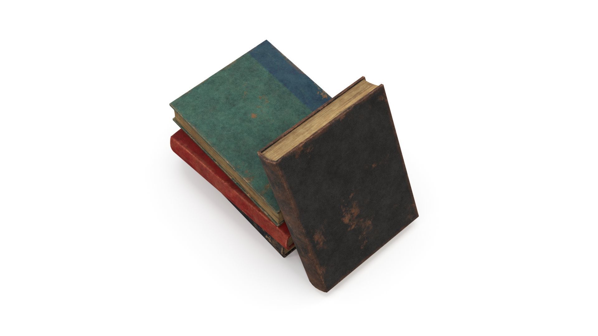 Old books Low-poly 3D model_8