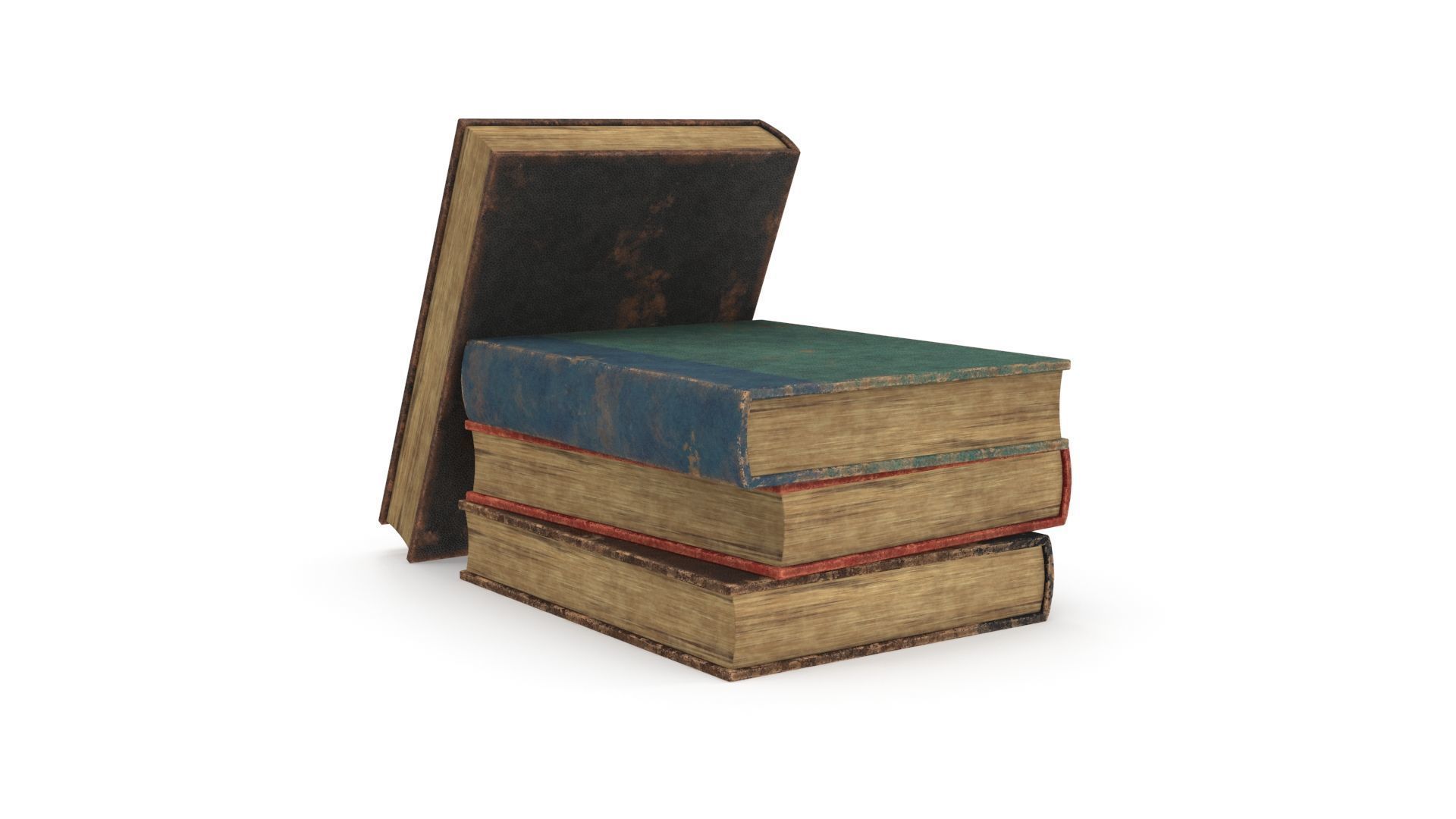 Old books Low-poly 3D model_5