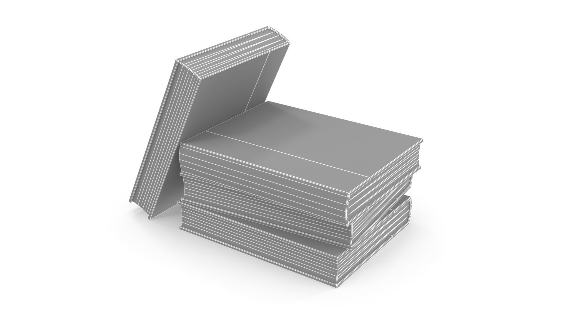 Old books Low-poly 3D model_14