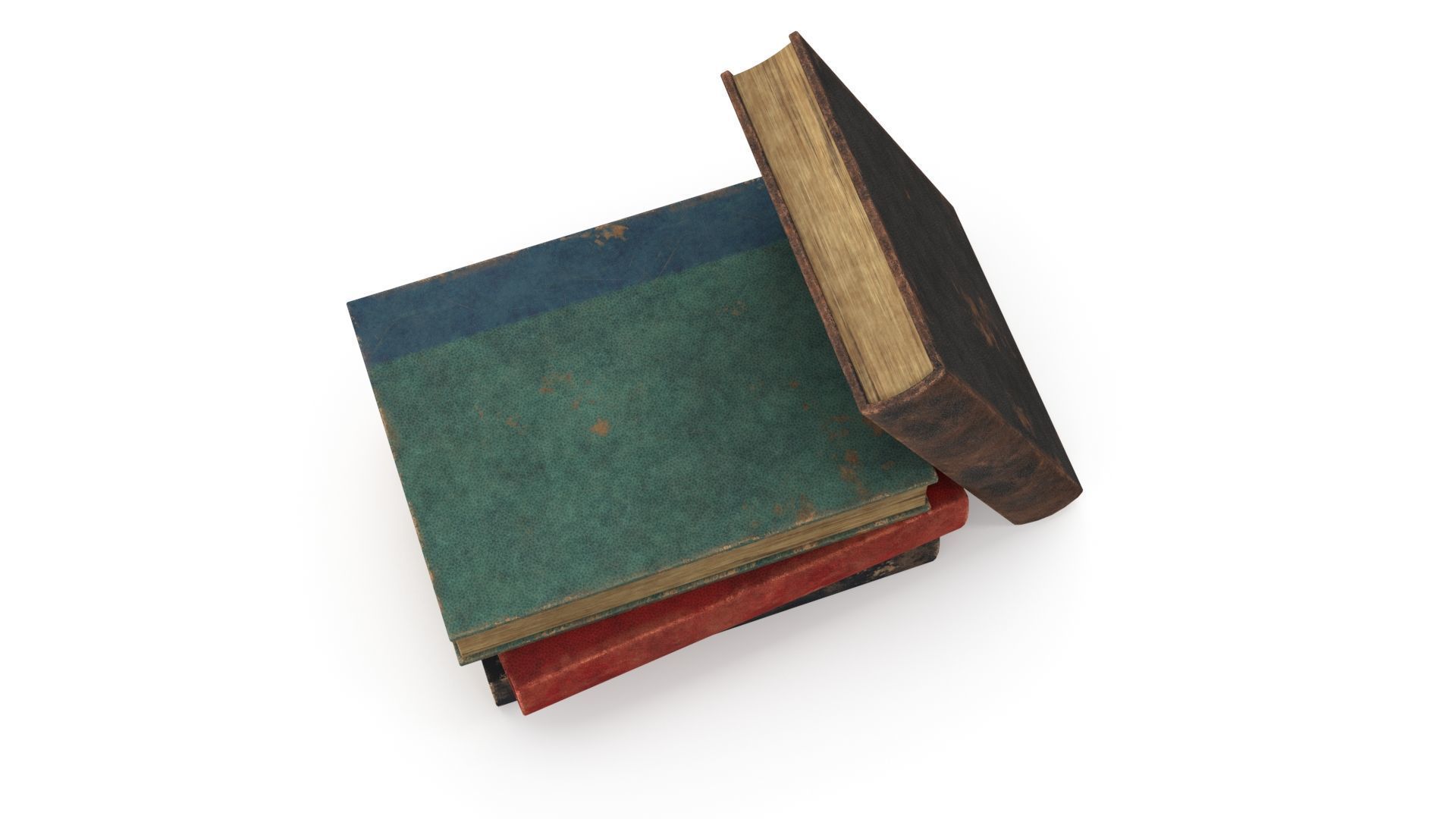 Old books Low-poly 3D model_4