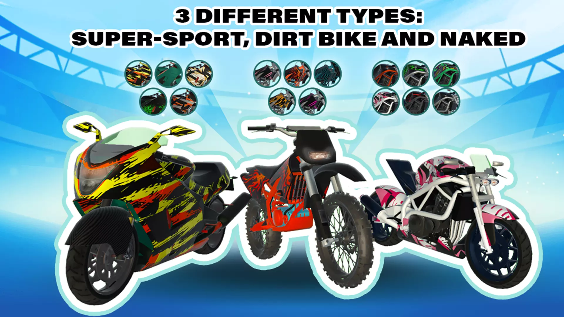 Motorcycle Pack - Sport DirtBikes Low-poly 3D model