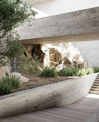 courtyard 3D model 2