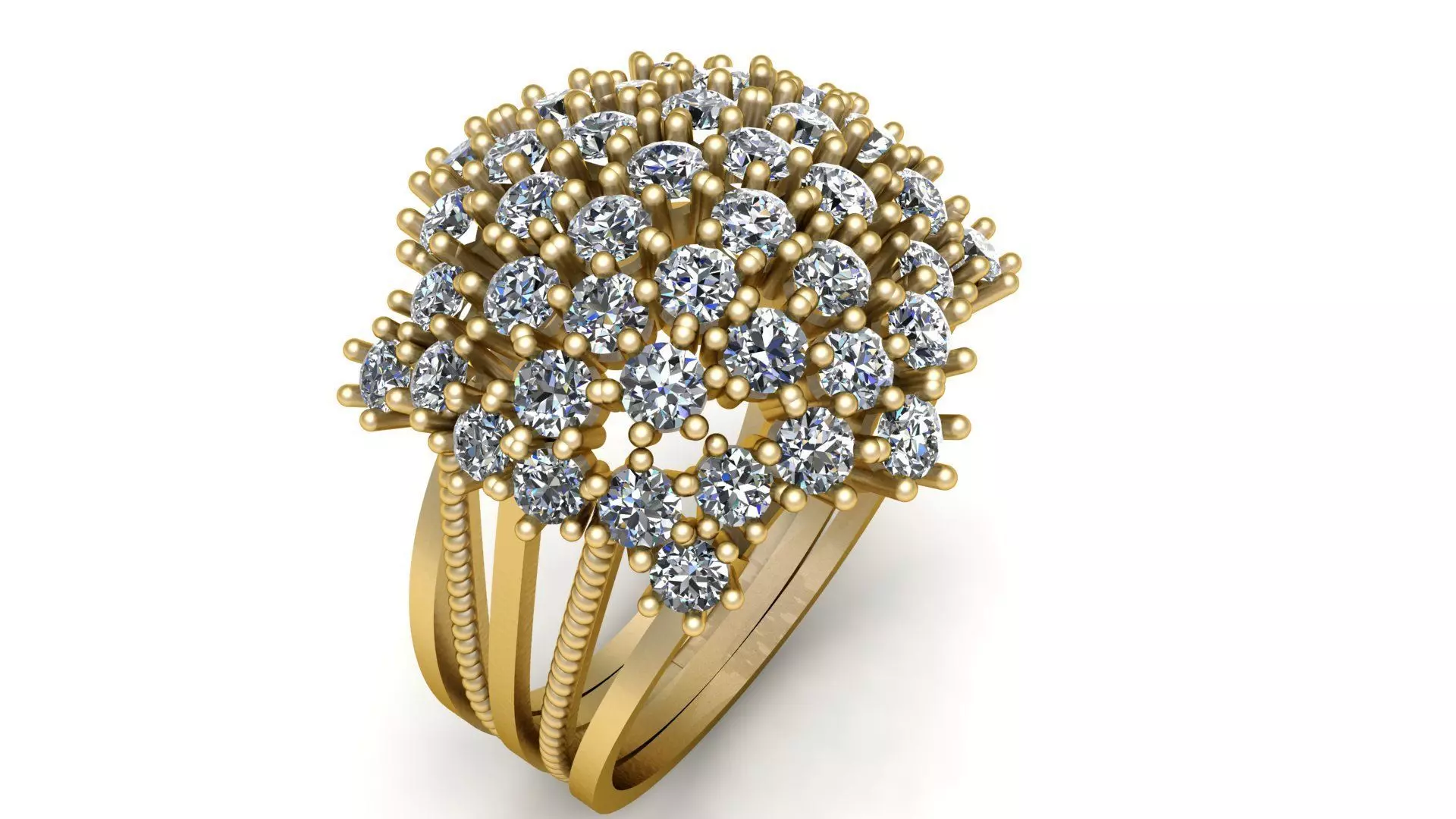 LUXURY HIP HOP DIAMOND RING 3D PRINTABLE MODEL 3D print model