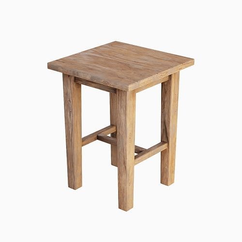 Wooden Chair 02 Low-poly 3D model