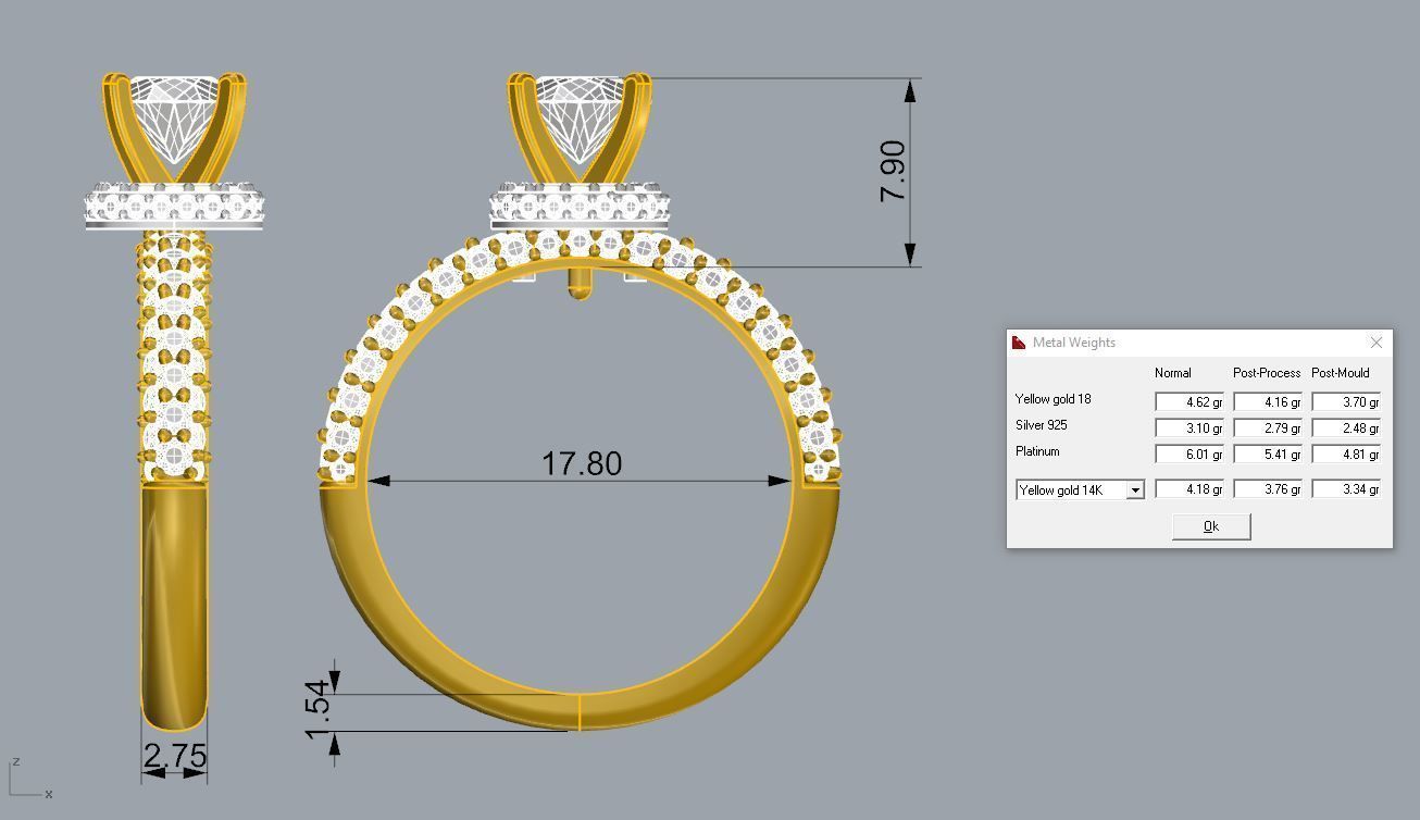 Gold ring 3D print model_2