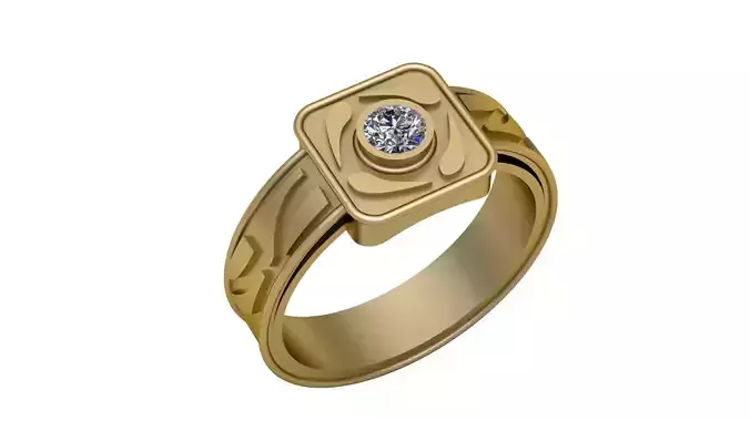 ANTIQUE LUXURY DIAMOND RING 3D PRINTABLE MODEL 