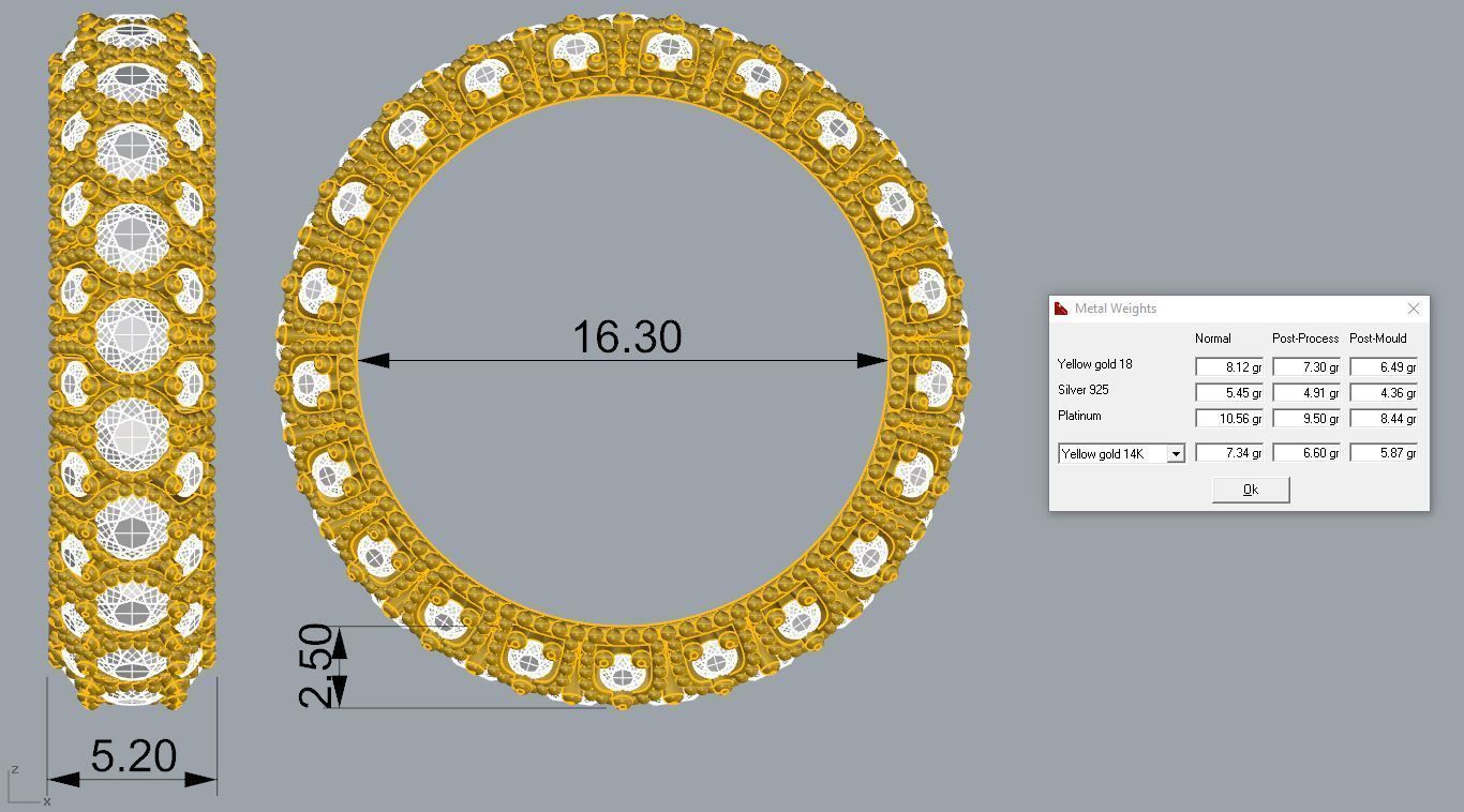 Gold ring Jewelry 3D print model_1