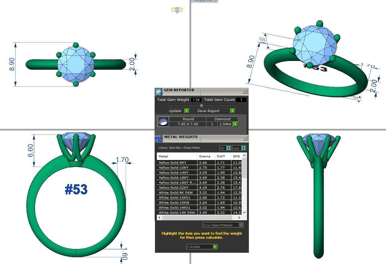 solitaire ring 3D print model_1