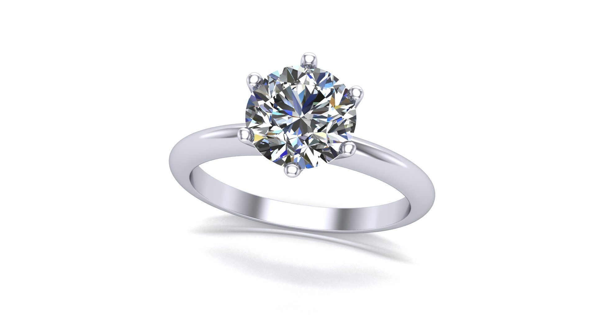 solitaire ring 3D print model_2