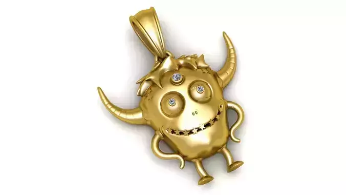 DEVIL CARTOON PENDANT 3D PRINTABLE MODEL