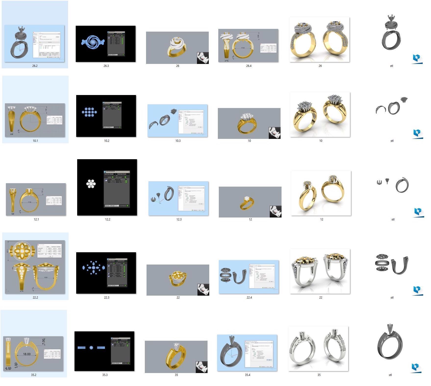 Ring Collection 45 models  3D print model_50