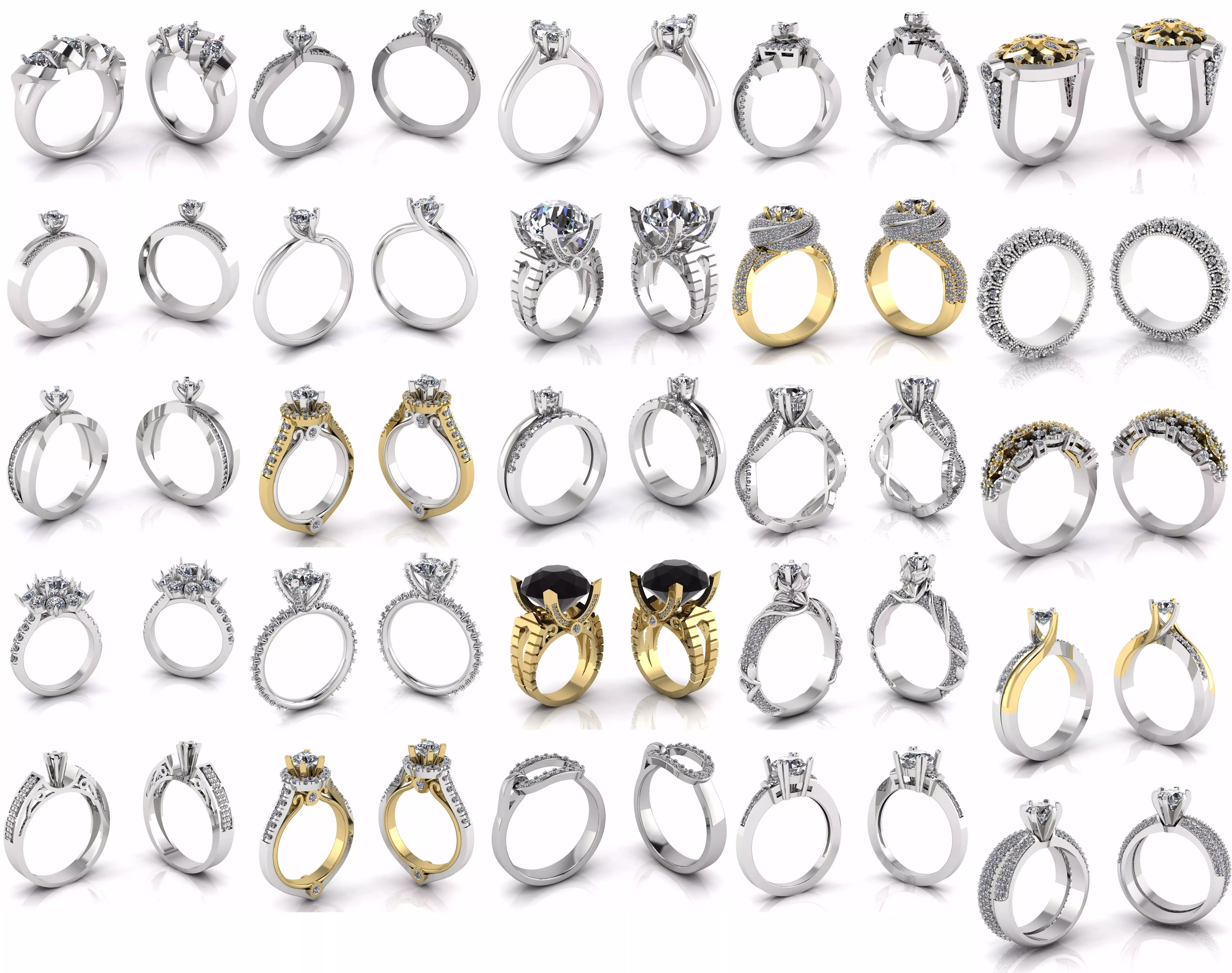 Ring Collection 45 models  3D print model_0