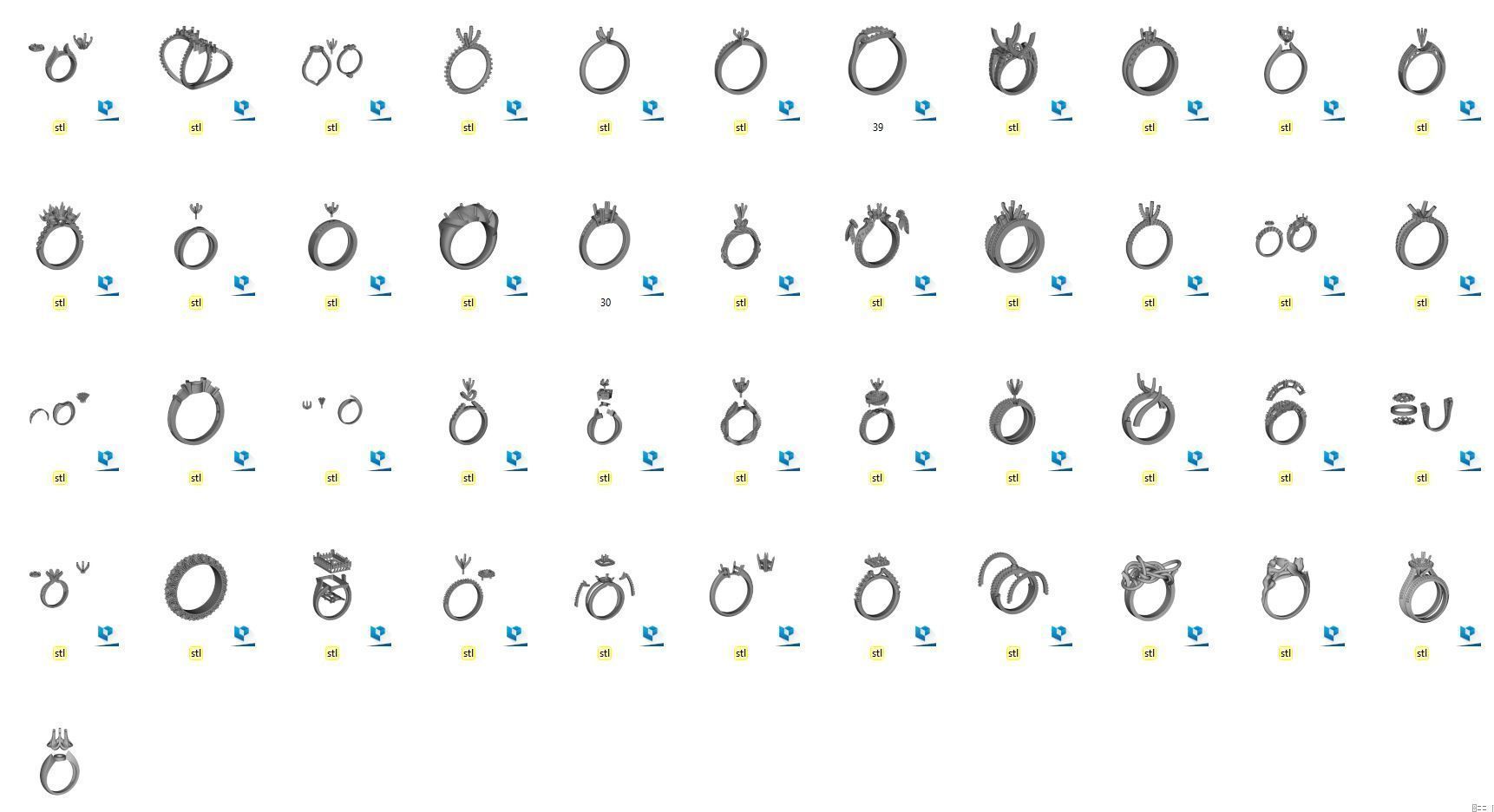 Ring Collection 45 models  3D print model_51
