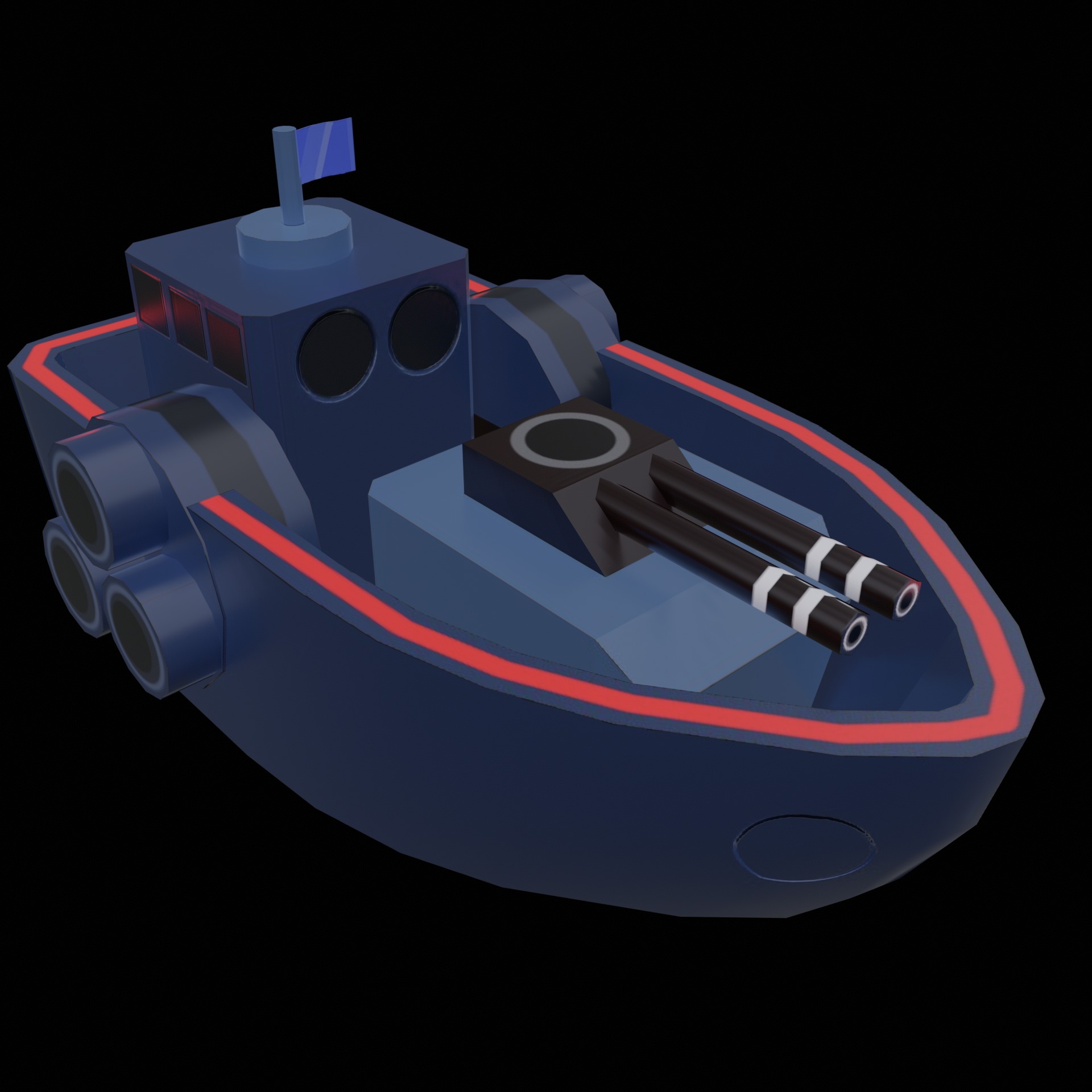 GAME READY Cartoon LowPoly Military Vehicles and Towers Animated Low-poly 3D model_5