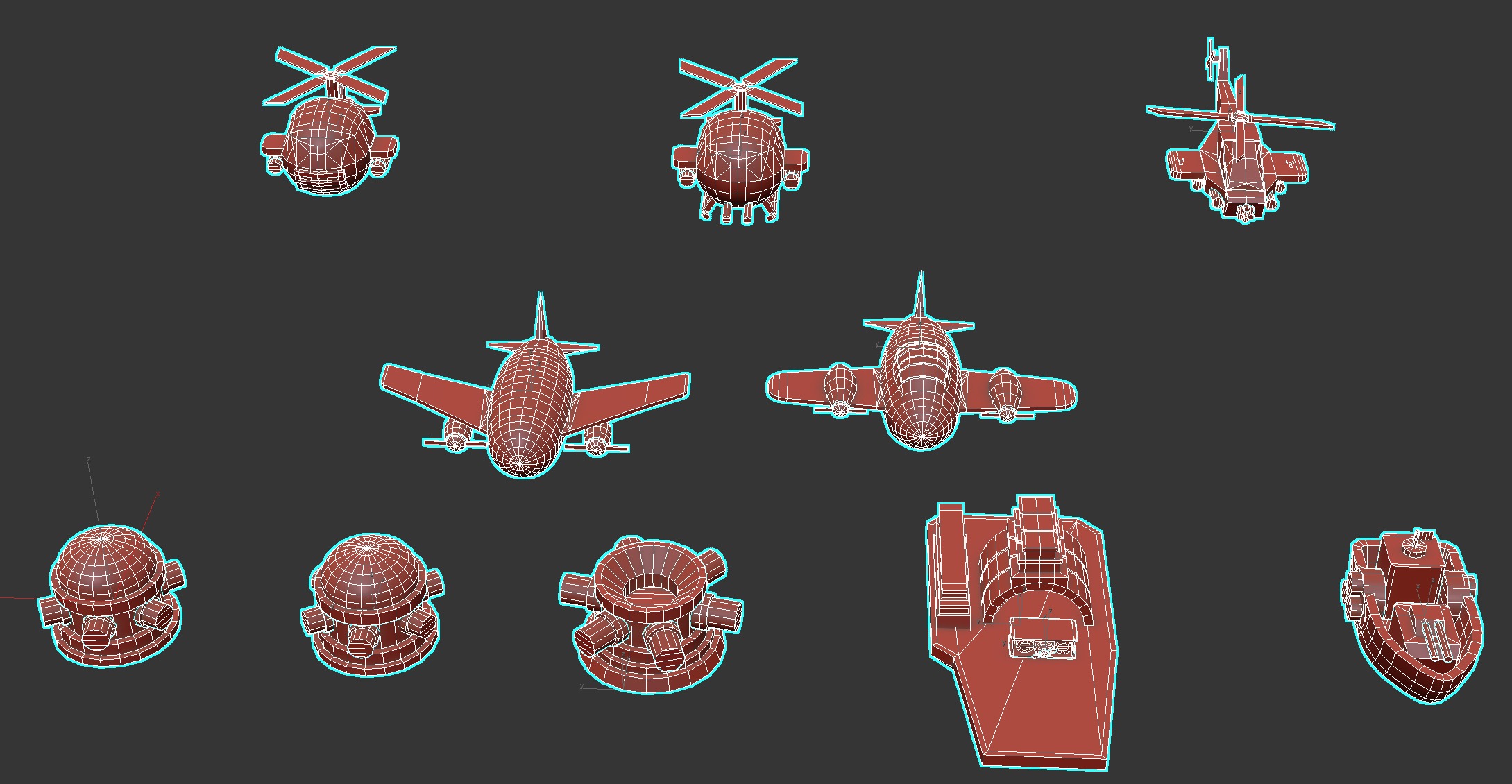 GAME READY Cartoon LowPoly Military Vehicles and Towers Animated Low-poly 3D model_12