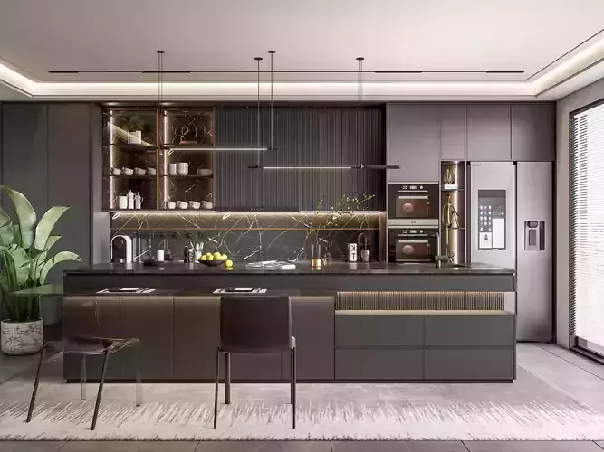 Kitchen Modern interior 97 3D model